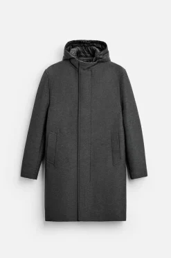 Outlet ABRIGO CUELLO CAPUCHA DESMONTABLE Hombre Cazadoras|Abrigos / Gabardinas