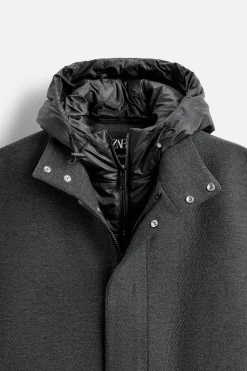 Outlet ABRIGO CUELLO CAPUCHA DESMONTABLE Hombre Cazadoras|Abrigos / Gabardinas