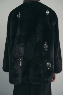 Discount ABRIGO EFECTO PELO ABALORIOS JOYA Mujer Abrigos / Anoraks|Cárdigan / Jerséis