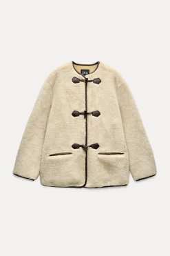 Discount ABRIGO EFECTO PELO ALAMARES Mujer Abrigos / Anoraks