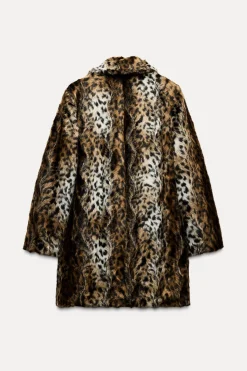 Discount ABRIGO EFECTO PELO ESTAMPADO ANIMAL ZW COLLECTION Mujer Abrigos / Anoraks