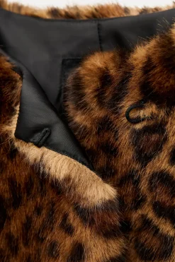 Sale ABRIGO EFECTO PELO ESTAMPADO ANIMAL Mujer Abrigos / Anoraks