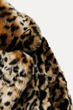 Best ABRIGO EFECTO PELO ESTAMPADO ANIMAL Mujer Abrigos / Anoraks