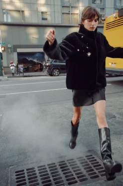 Hot ABRIGO EFECTO PELO JOYAS ZW COLLECTION Mujer Abrigos / Anoraks