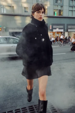 Hot ABRIGO EFECTO PELO JOYAS ZW COLLECTION Mujer Abrigos / Anoraks