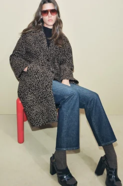 Online ABRIGO ESTAMPADO ANIMAL MEZCLA LANA ZW COLLECTION Mujer Abrigos / Anoraks