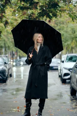 Best ABRIGO LARGO CINTURÓN CON LANA Mujer Abrigos / Anoraks