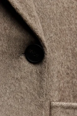 Online ABRIGO LARGO CRUZADO CON LANA Mujer Abrigos / Anoraks