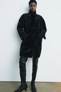 Outlet ABRIGO LARGO EFECTO PELO ZW COLLECTION Mujer Abrigos / Anoraks