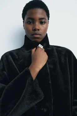 Outlet ABRIGO LARGO EFECTO PELO ZW COLLECTION Mujer Abrigos / Anoraks