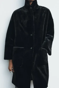 Outlet ABRIGO LARGO EFECTO PELO ZW COLLECTION Mujer Abrigos / Anoraks