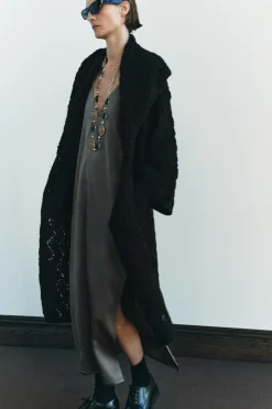 Fashion ABRIGO LARGO PUNTO ESTRUCTURA Mujer Abrigos / Anoraks|Cárdigan / Jerséis