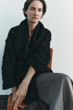 Fashion ABRIGO LARGO PUNTO ESTRUCTURA Mujer Abrigos / Anoraks|Cárdigan / Jerséis