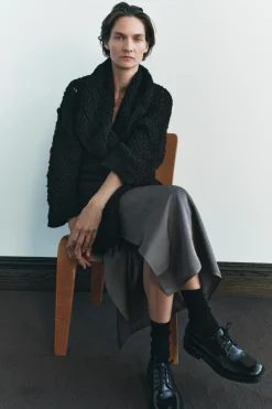 Fashion ABRIGO LARGO PUNTO ESTRUCTURA Mujer Abrigos / Anoraks|Cárdigan / Jerséis