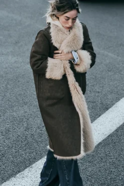 Outlet ABRIGO LARGO REVERSIBLE DOBLE FAZ Mujer Abrigos / Anoraks