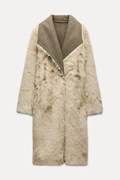 Outlet ABRIGO LARGO REVERSIBLE DOBLE FAZ Mujer Abrigos / Anoraks