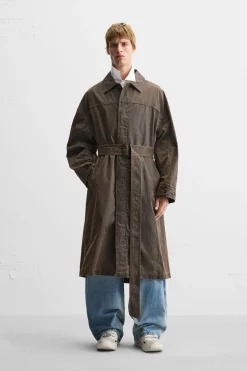 Hot ABRIGO LAVADO ACABADO ENCERADO Hombre Cazadoras|Abrigos / Gabardinas