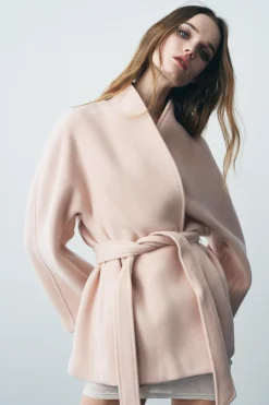 New ABRIGO MEZCLA LANA MANTECO ZW COLLECTION Mujer Abrigos / Anoraks