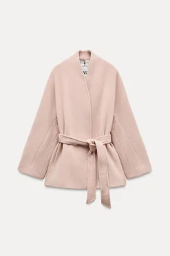 New ABRIGO MEZCLA LANA MANTECO ZW COLLECTION Mujer Abrigos / Anoraks