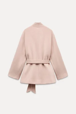 New ABRIGO MEZCLA LANA MANTECO ZW COLLECTION Mujer Abrigos / Anoraks