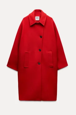 New ABRIGO OVERSIZE MEZCLA LANA MANTECO ZW COLLECTION Mujer Abrigos / Anoraks