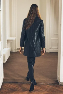 Fashion ABRIGO PIEL 100% EFECTO CRINKLE ZW COLLECTION Mujer Abrigos / Anoraks