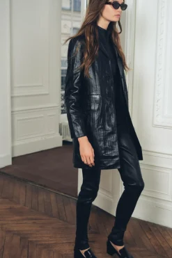 Fashion ABRIGO PIEL 100% EFECTO CRINKLE ZW COLLECTION Mujer Abrigos / Anoraks