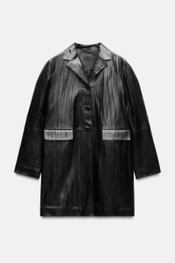 Fashion ABRIGO PIEL 100% EFECTO CRINKLE ZW COLLECTION Mujer Abrigos / Anoraks