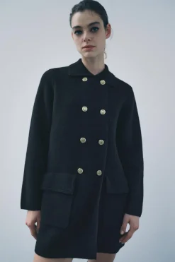 Online ABRIGO PUNTO 100% LANA Mujer Cárdigan / Jerséis|Punto