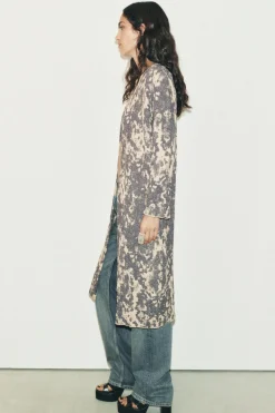 Best ABRIGO PUNTO JACQUARD Mujer Abrigos / Anoraks|Cárdigan / Jerséis