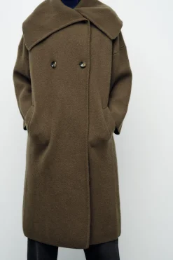 Discount ABRIGO SOLAPA ANCHA 100% LANA Mujer Abrigos / Anoraks|Cárdigan / Jerséis