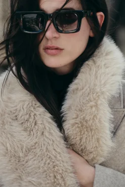 Clearance ABRIGO SOLAPA EFECTO PELO Mujer Abrigos / Anoraks