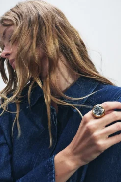 Sale ANILLO MEDALLA TEXTURA Mujer Accesorios / Bisuteria