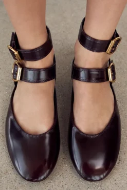 New BAILARINA DESTALONADA DOBLE HEBILLA Mujer Zapatos