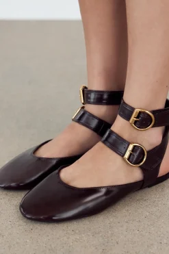 New BAILARINA DESTALONADA DOBLE HEBILLA Mujer Zapatos