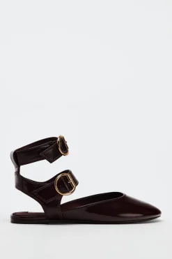 New BAILARINA DESTALONADA DOBLE HEBILLA Mujer Zapatos