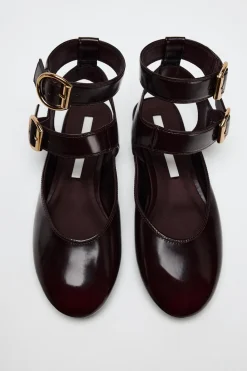 New BAILARINA DESTALONADA DOBLE HEBILLA Mujer Zapatos