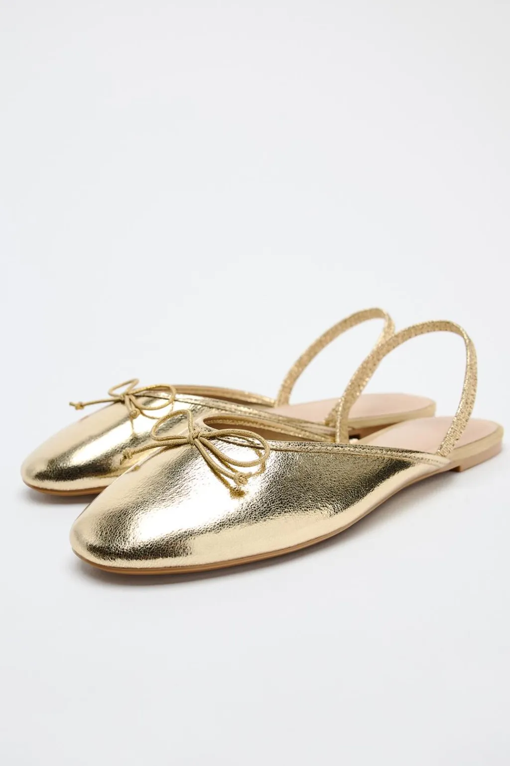 Discount BAILARINA DESTALONADA EFECTO METALIZADO Mujer Zapatos