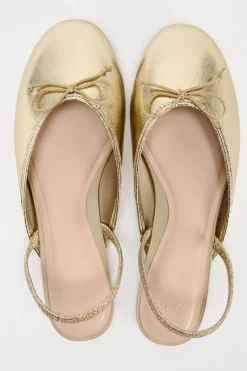 Discount BAILARINA DESTALONADA EFECTO METALIZADO Mujer Zapatos