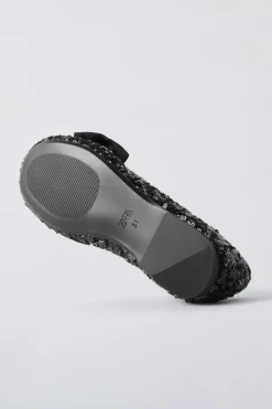 Niños ZARA 6 - 14 Años·Zapatos<BAILARINA LENTEJUELAS LAZO