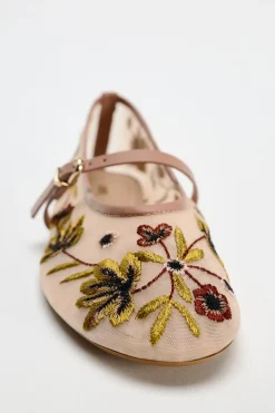 Sale BAILARINA MESH BORDADO FLORES Mujer Zapatos