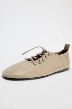 Hot BAILARINA PIEL ACORDONADA Mujer Zapatos