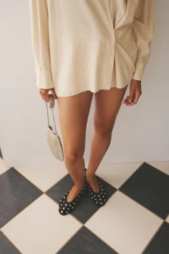 New BAILARINA PIEL TACHAS Mujer Zapatos