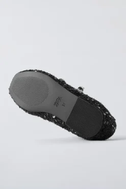 Niños ZARA 6 - 14 Años·Zapatos<BAILARINA TEJIDO DOBLE HEBILLA