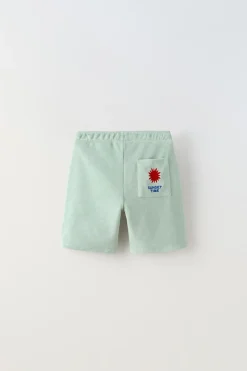 Niños ZARA 6 - 14 Años·Pantalones<BERMUDA BORDADO TOALLA