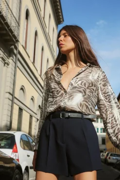 Online BERMUDA BÁSICA TIRO ALTO CINTURÓN Mujer Faldas / Shorts