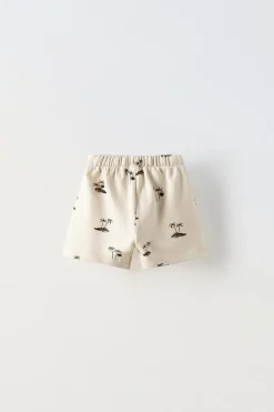 Niños ZARA 1½ - 6 Años·Faldas / Bermudas|1½ - 6 Años·Pantalones / Leggings<BERMUDA COMBINADA BAMBULA PALMERAS
