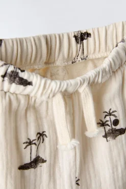 Niños ZARA 1½ - 6 Años·Faldas / Bermudas|1½ - 6 Años·Pantalones / Leggings<BERMUDA COMBINADA BAMBULA PALMERAS