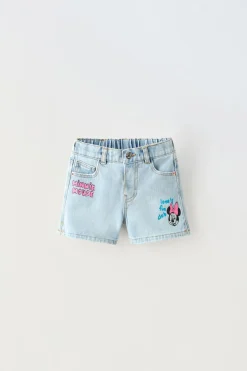 Niños ZARA 1½ - 6 Años·Jeans / Denim|1½ - 6 Años·Faldas / Bermudas<BERMUDA DENIM GRAFFITI MINNIE MOUSE © DISNEY