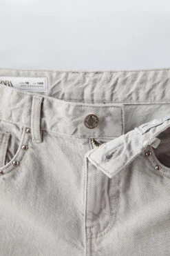 Niños ZARA 6 - 14 Años·Faldas / Bermudas<BERMUDA DENIM TACHAS